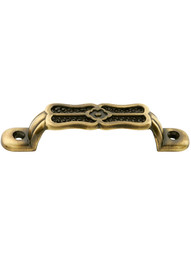 Ornamental Cast Brass Drawer Pull - 3 1/8" Center to Center